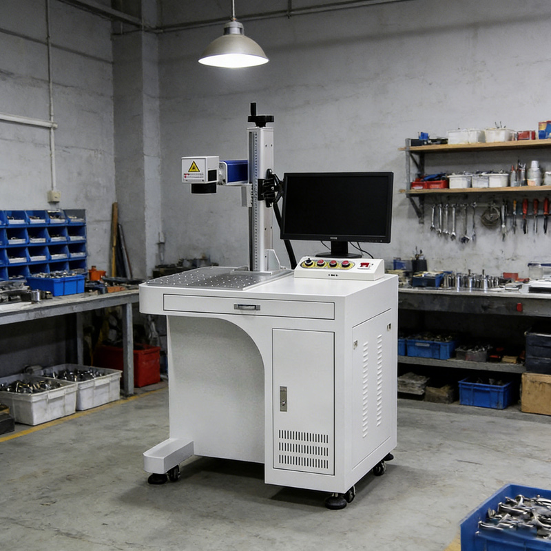 Industrial Laser Engraving Machine For Metal - ファイバーレーザーマーキングマシン 50W CNC 空冷式金属彫刻ロータリーアタッチメント高精度工業用彫刻機 DXF/BMP/AI対応