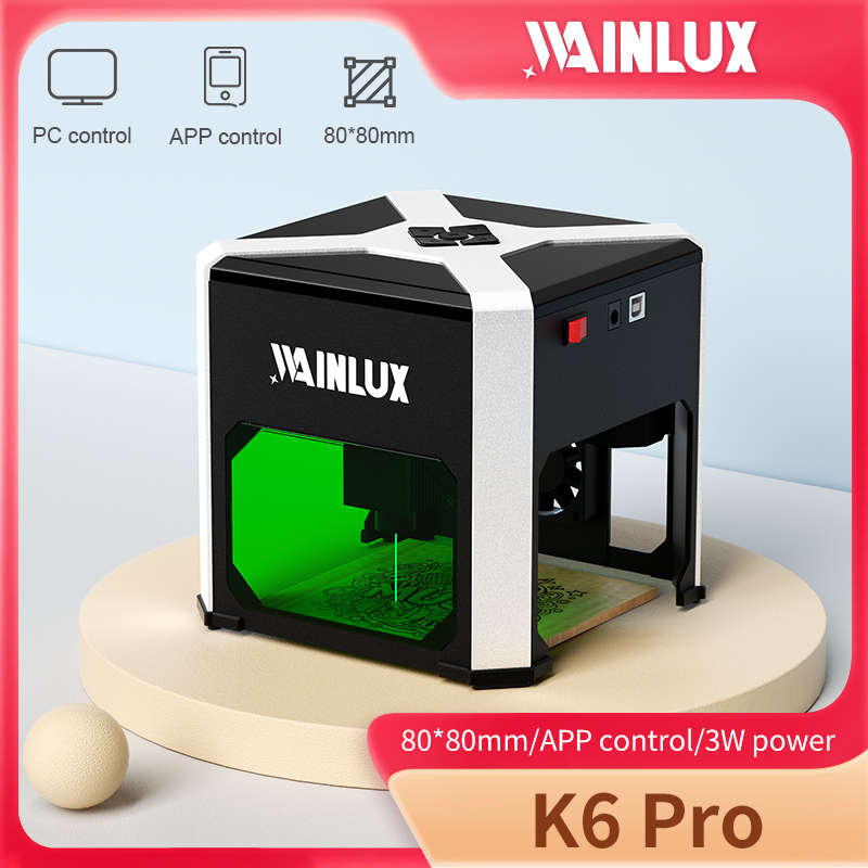 Industrial Laser Blasting - Wainlux レーザー彫刻機 K6 マークプリンターカッター木工機械プラスチック 3000mw Bluetooth