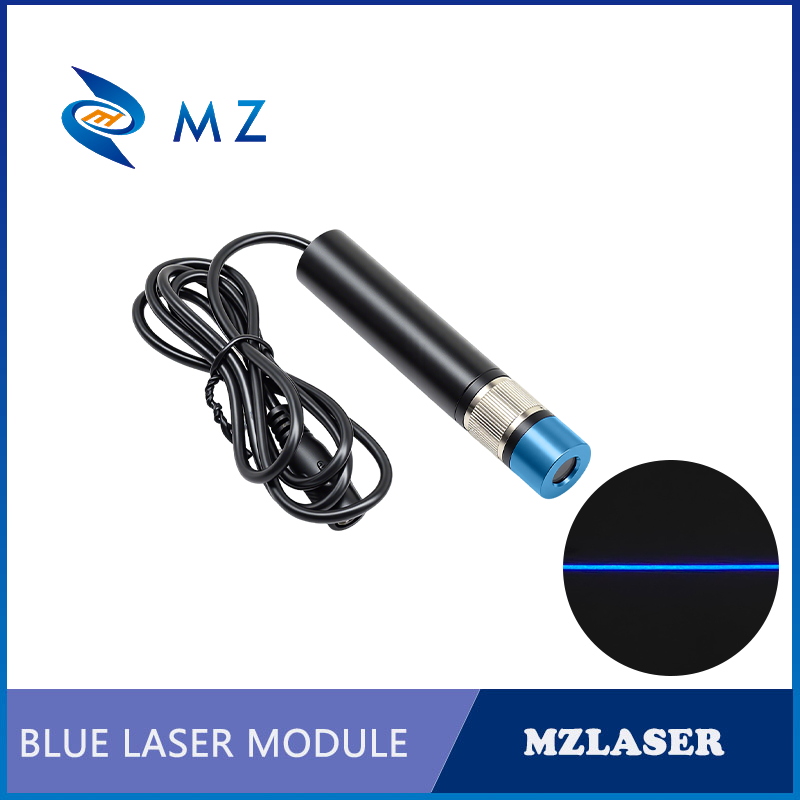 Industrial Laser Line Generator - 調整可能なフォーカシングブルーラインレーザーダイオードモジュール D18mm 450nm 50mW 100mW 5V