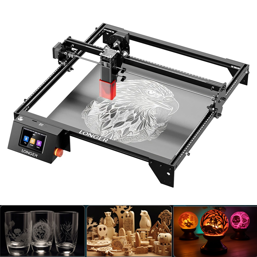 Industrial Acrylic Laser Cutter - LONGER 20W レーザー彫刻機＆カッター 400x365mm WiFiタッチスクリーン レーザー彫刻機
