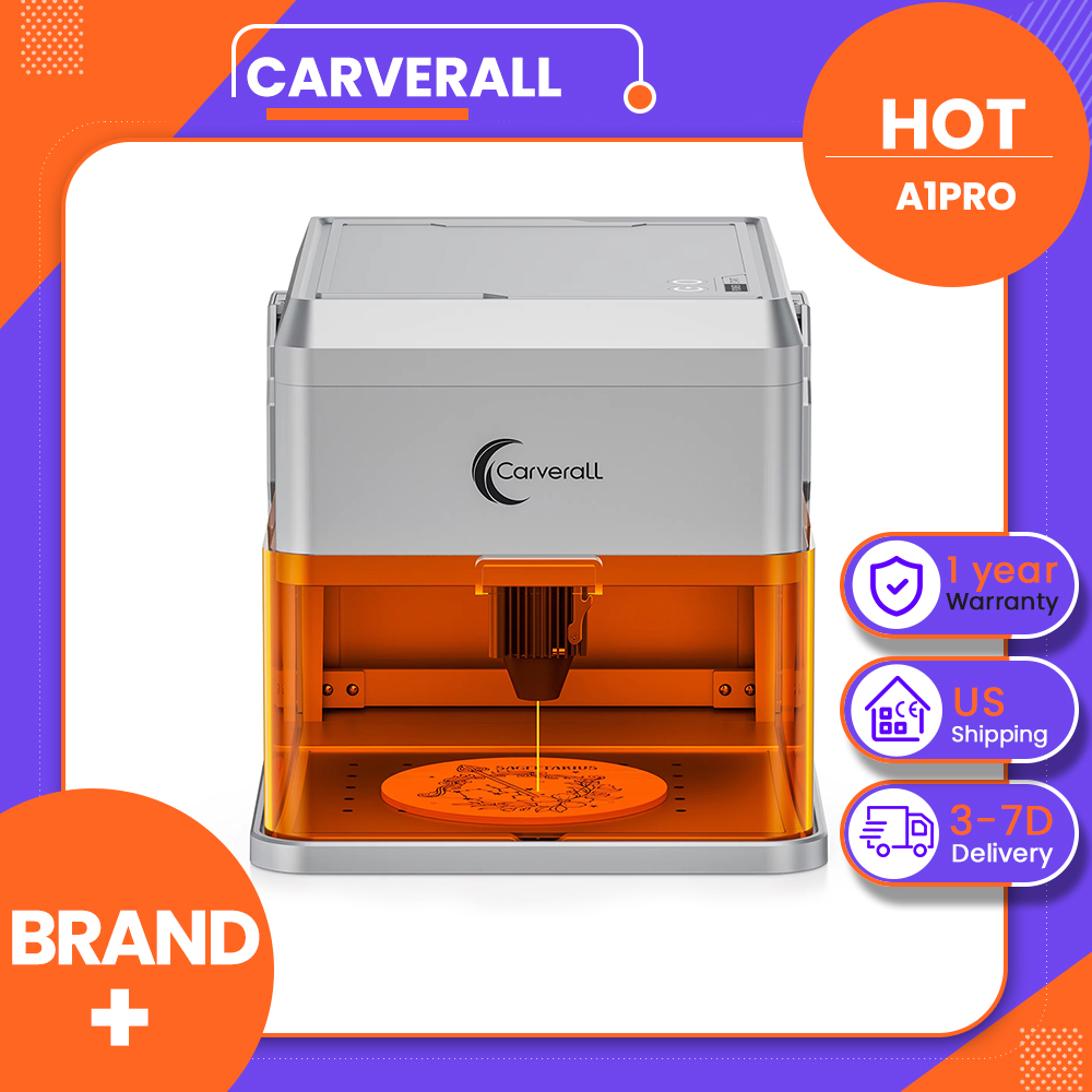 Industrial Acrylic Laser Cutter - Carverall A1PRO 10Wレーザー彫刻機、HDカメラ搭載、クラス1密閉型デスクトップカッター、15000mm/分の速度、プラグアンドプレイ、WiFiアプリ制御、木材・革・アクリル・塗装金属対応、3段階高さ調整、家庭用DIY・小規模ビジネス向け