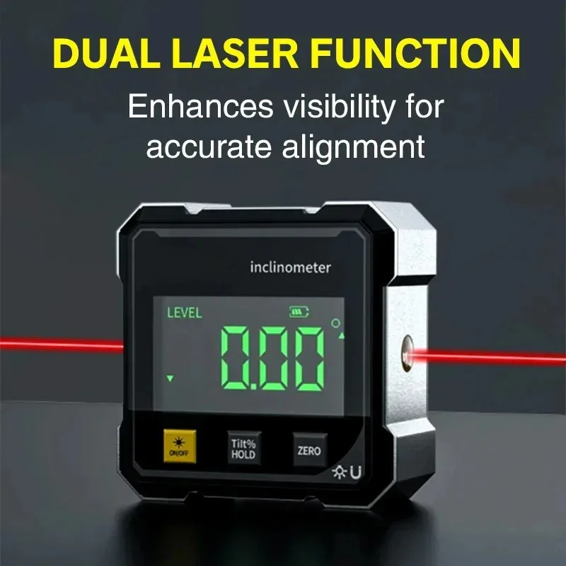 新型両面磁気デジタル角度定規レベル傾斜計、レーザー電子分度器 - Industrial Laser Alignment のレビューと価格