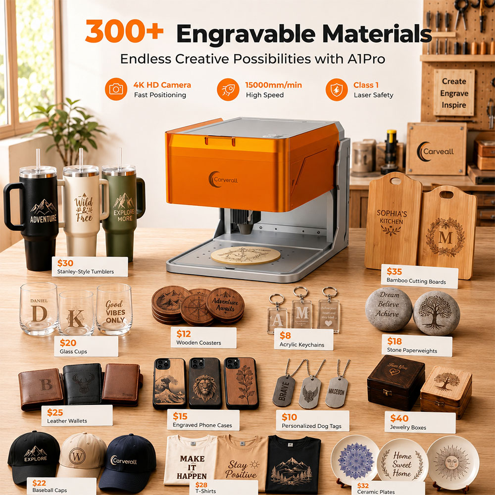 Carverall A1PRO 10Wレーザー彫刻機、HDカ - Industrial Acrylic Laser Cutter のレビューと価格
